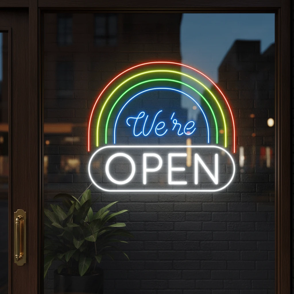 We Are Open LED Neon Sign Shop Decor Neon Sign by Neonchics