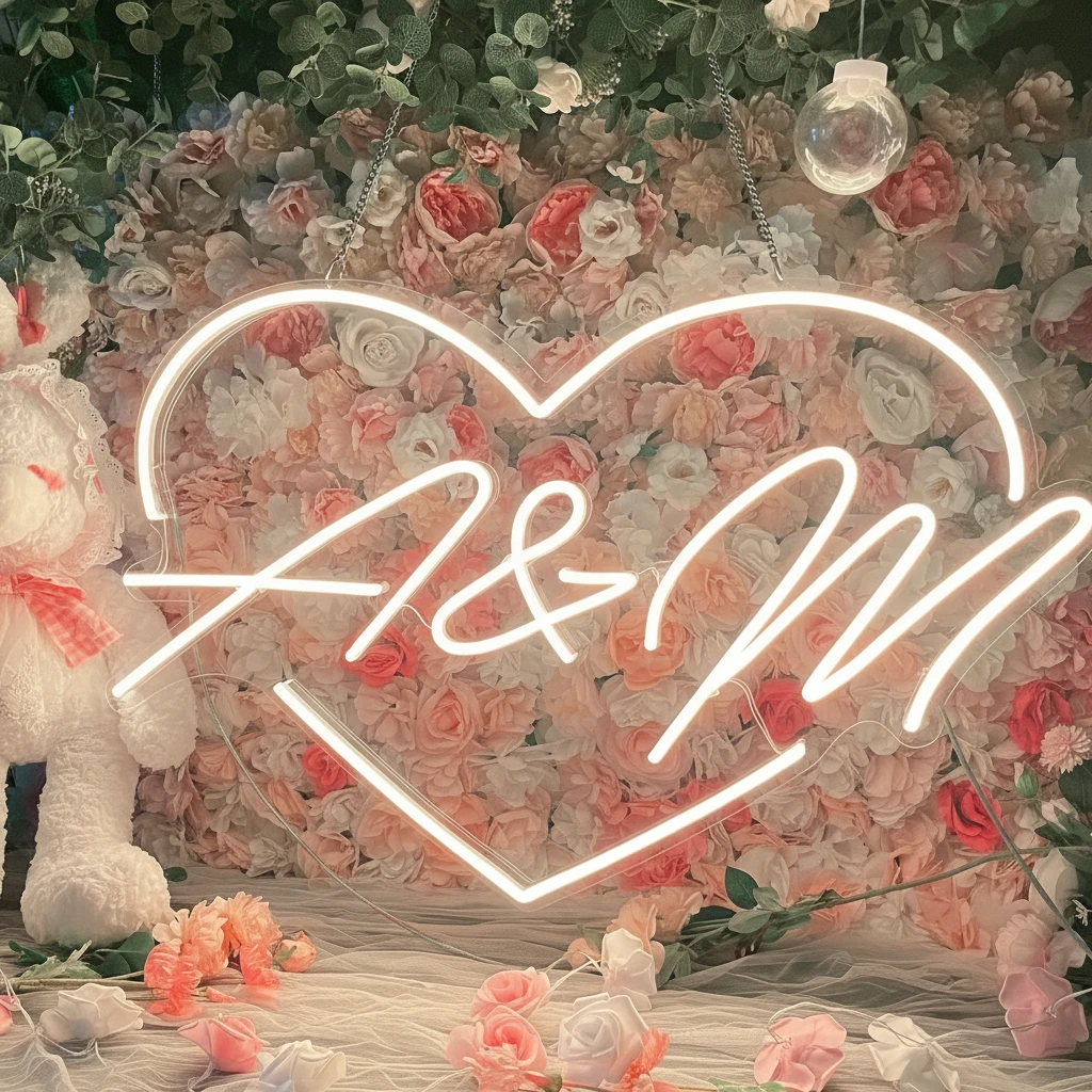 Neonchics Heart with Letter Neon Sign by Neonchics
