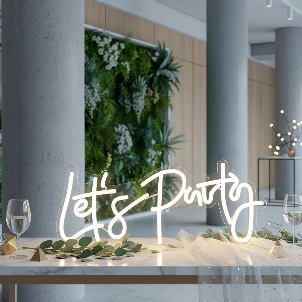 Let's Party Neon Sign for Event Party Decor by Neonchics