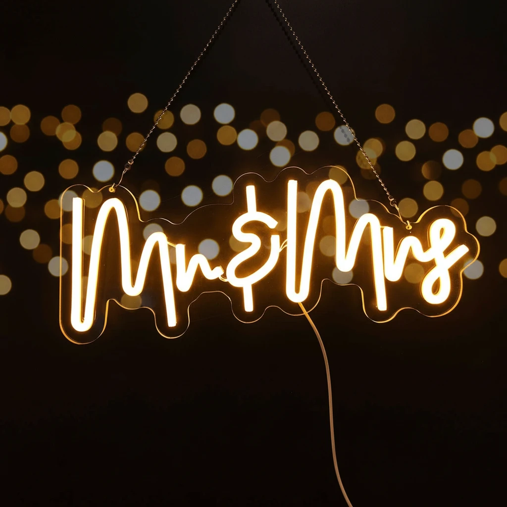 Mr&Mrs Neon Sign for Party Decor by Neonchics
