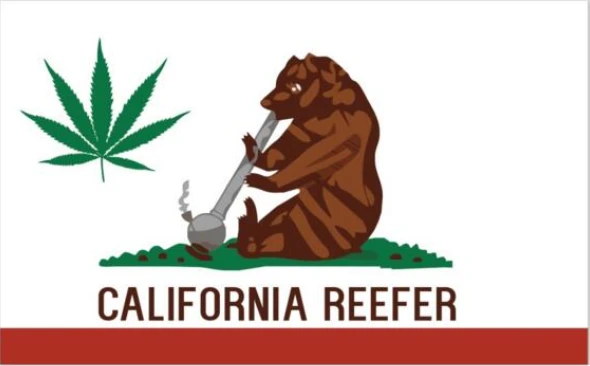 California Reefer Flag-3x5Ft -Weed Banner Flags-100% Polyester by flagsshop