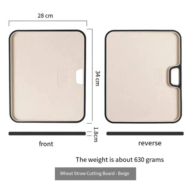 Wheat Straw Cutting Board Chopping Board Hanging Hole Spillover Board by Bowlift