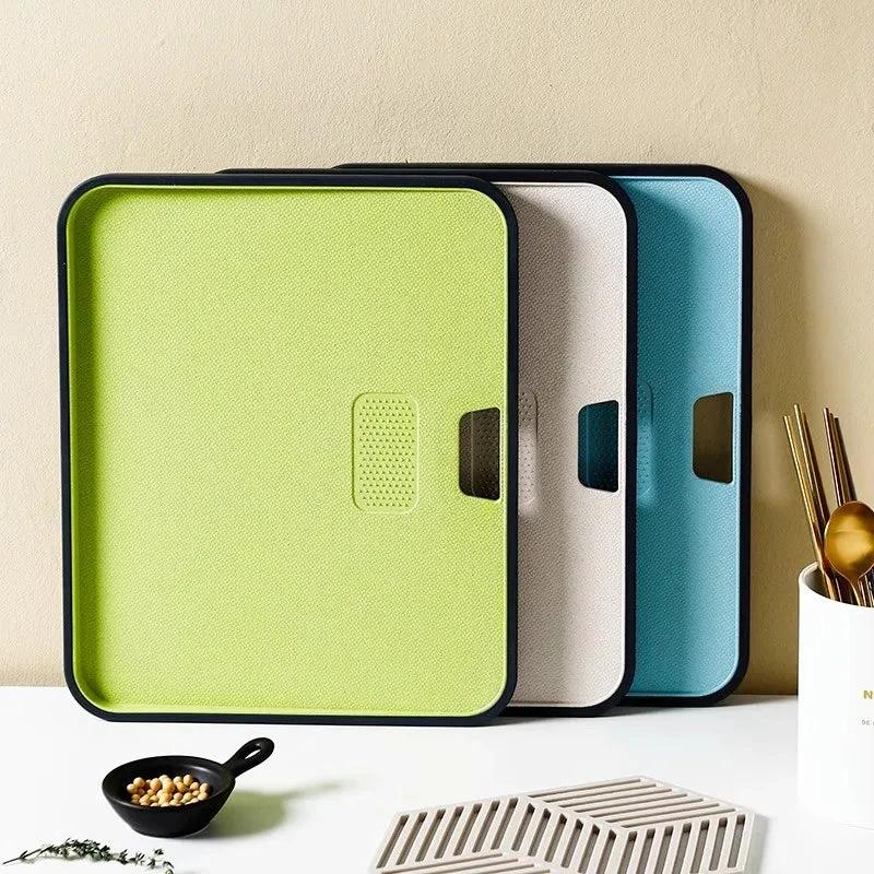 Wheat Straw Cutting Board Chopping Board Hanging Hole Spillover Board by Bowlift