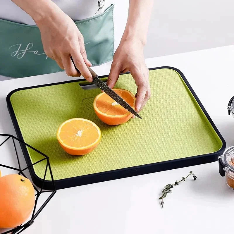 Wheat Straw Cutting Board Chopping Board Hanging Hole Spillover Board by Bowlift