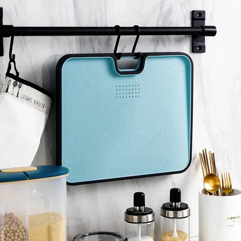 Wheat Straw Cutting Board Chopping Board Hanging Hole Spillover Board by Bowlift