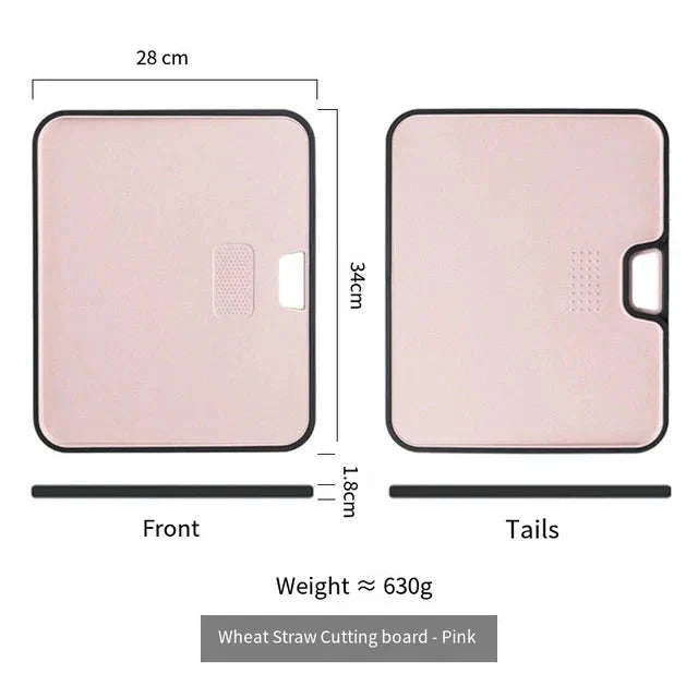 Wheat Straw Cutting Board Chopping Board Hanging Hole Spillover Board by Bowlift