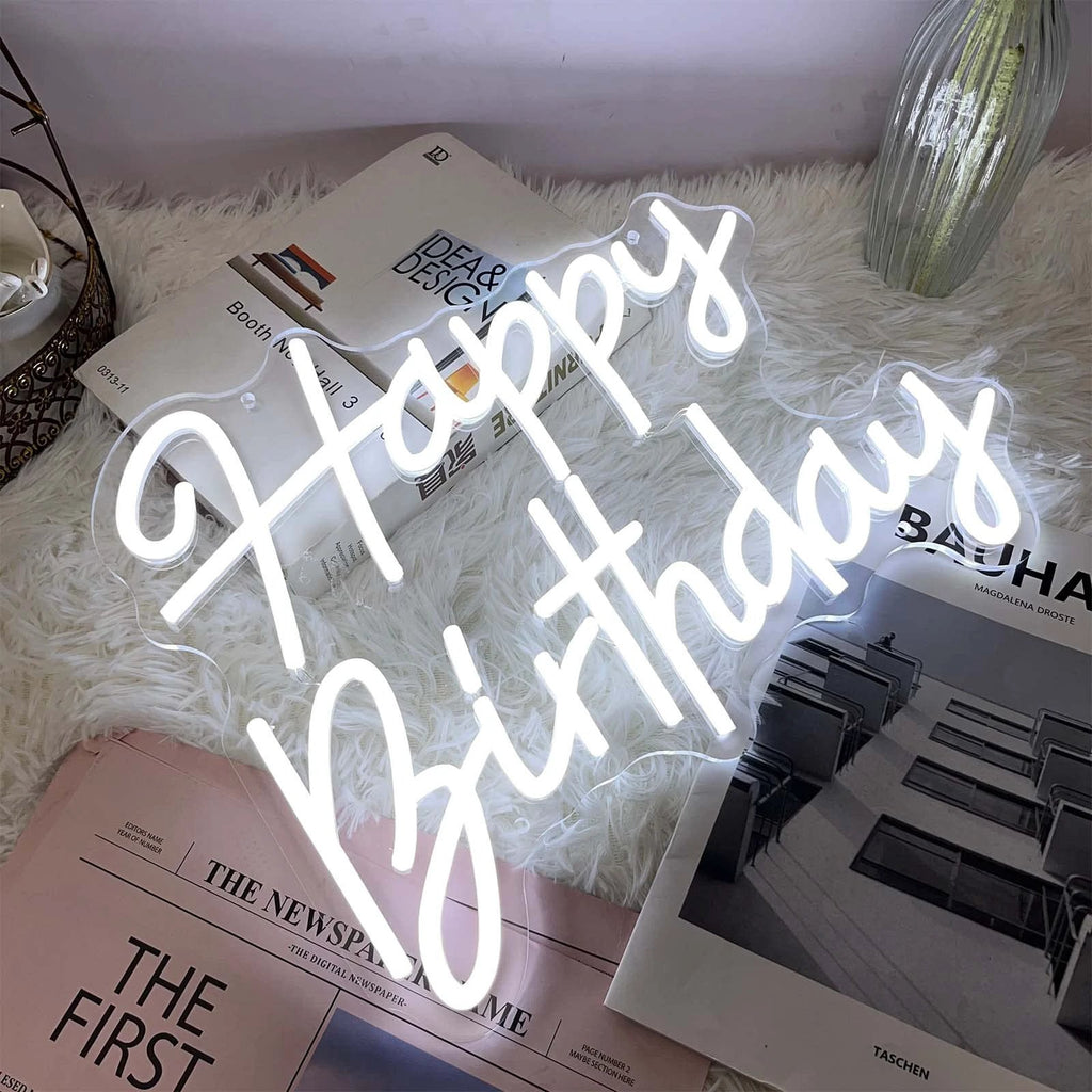 Happy Birthday Neon Sign for Party Decor by Neonchics