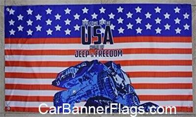 Willys Flag-3x5 FT Banner-100% polyester- overland quad willys ma willys mb by flagsshop