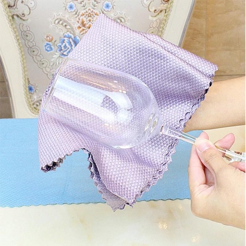 Wipe Glass Mirror Wipes Cleaning Cloth Thickening Grease Kitchen Wipe by Bowlift