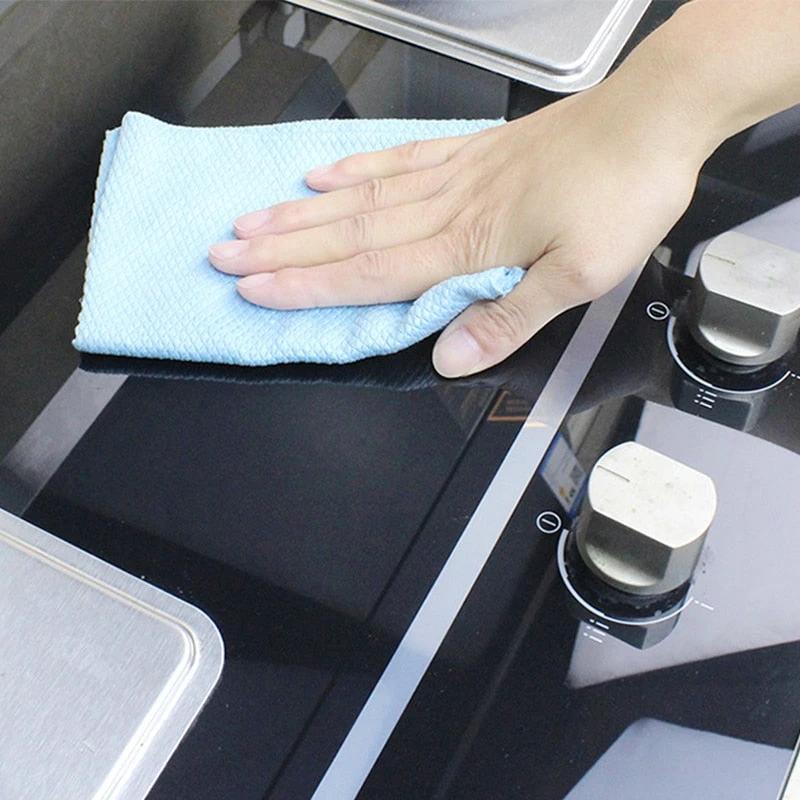 Wipe Glass Mirror Wipes Cleaning Cloth Thickening Grease Kitchen Wipe by Bowlift