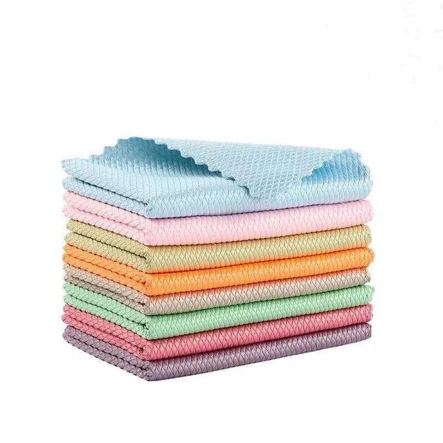 Wipe Glass Mirror Wipes Cleaning Cloth Thickening Grease Kitchen Wipe by Bowlift