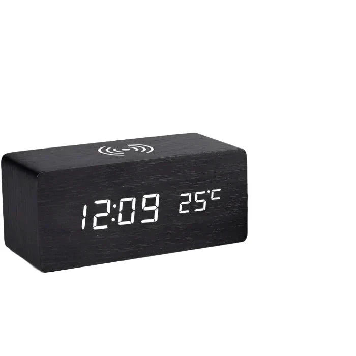 controlled LED alarm clock made of wood Bowlift by Bowlift