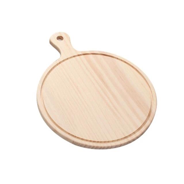 Wooden Pizza board Round with Hand Pizza Baking Tray Pizza Board by Bowlift