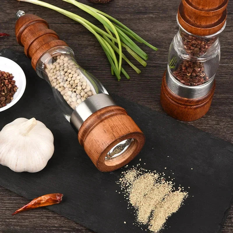 Wooden Salt and Pepper Grinder Set Wood and Acrylic Mills by Bowlift