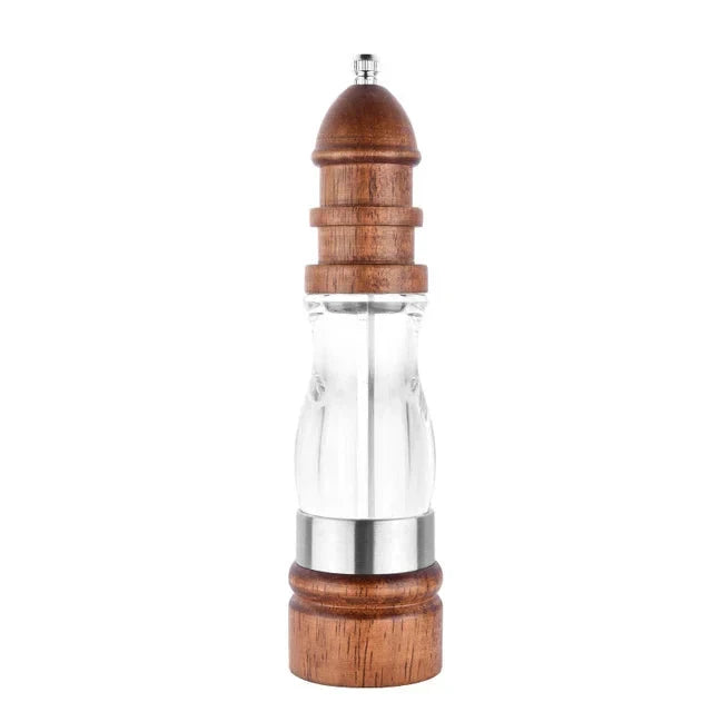 Wooden Salt and Pepper Grinder Set Wood and Acrylic Mills by Bowlift
