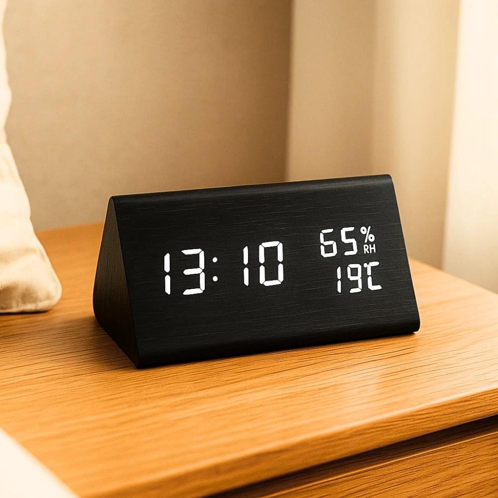 Elora Wooden LED Alarm Clock Digital Display by Casa & Beyond