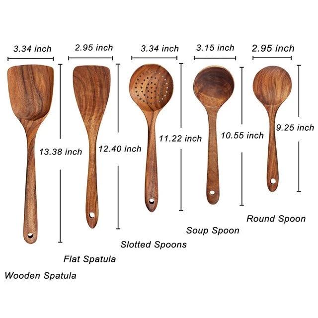 Natural Wood Tableware and Kitchen Tool Set - Non-Scratch & Easy to Clean Bowlift by Bowlift