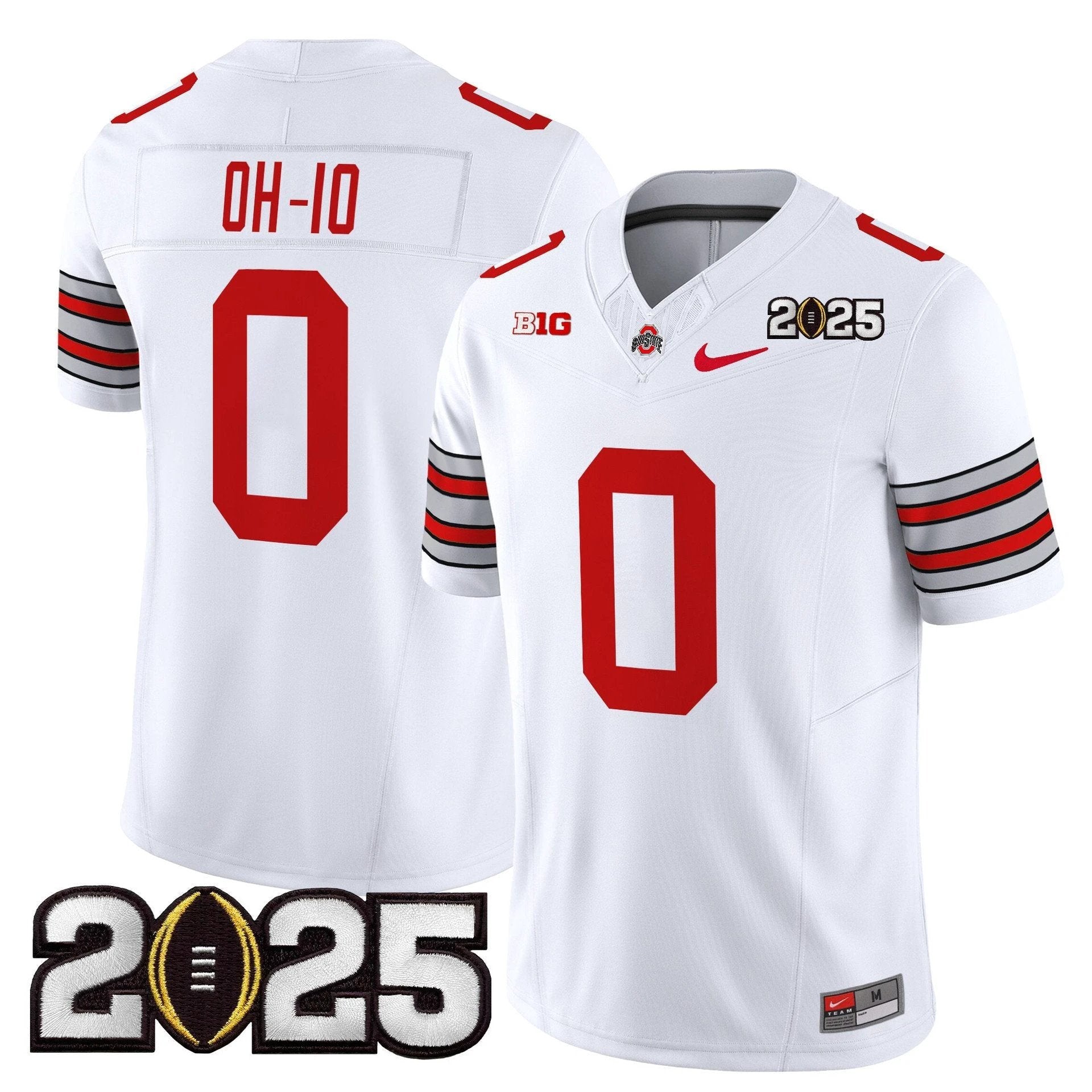 OH-IO Jersey #0 Ohio State Heritage Stripe 2025 CFP Final Stitched White by My Store NCAA Football Jerseys