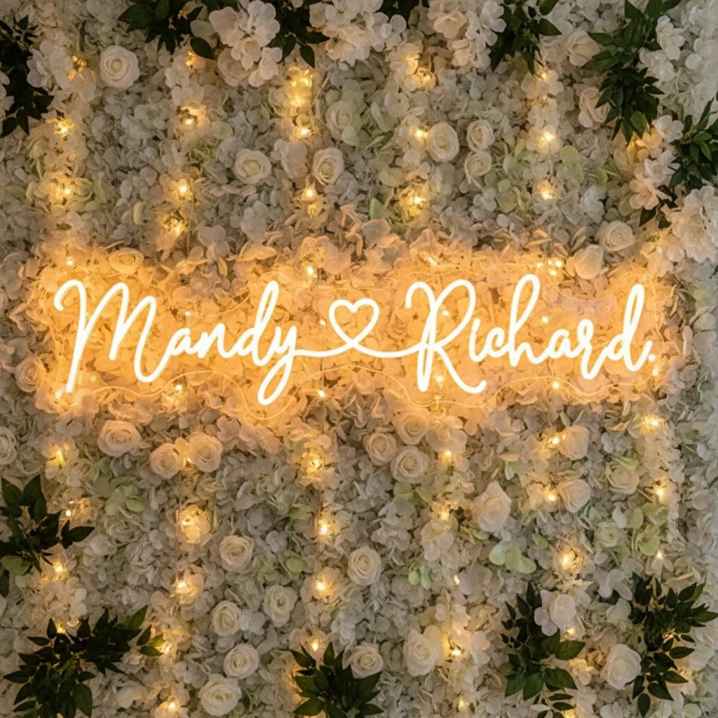 Heart Wedding Neon Sign by Neonchics