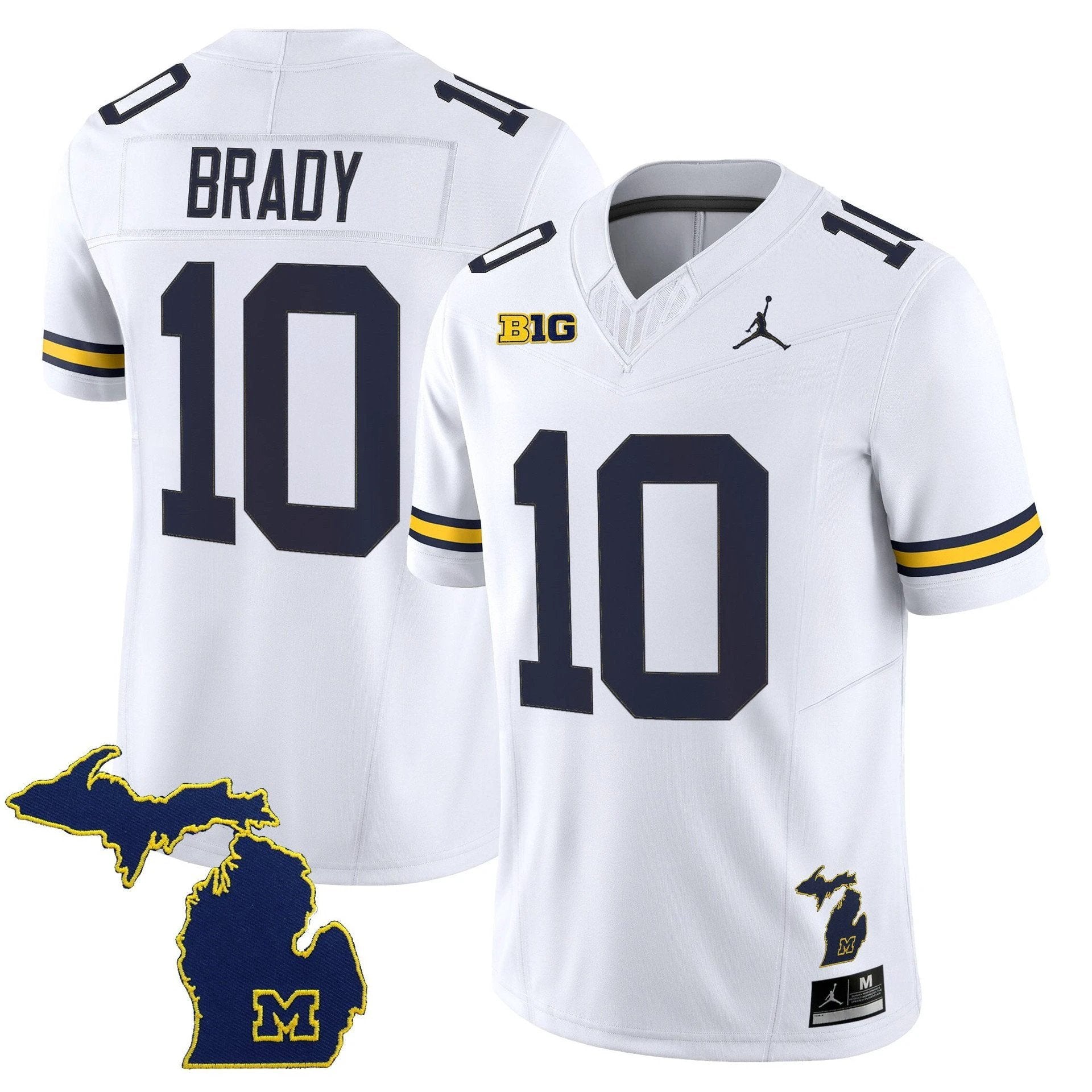 Tom Brady Jersey #10 Michigan Wolverines 2025 Limited V2 Stitched White by My Store NCAA Football Jerseys
