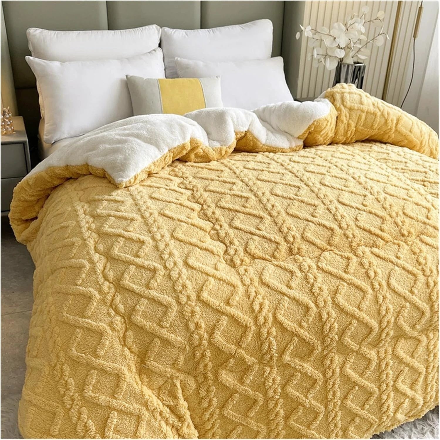 Thick Snuggle Sherpa Blanket by Casa & Beyond