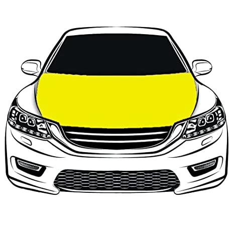 Yellow Car Hood Cover Flag ,Yellow Engine Banner,3.3X5ft/6X7FT,100% Polyester Elastic Fabrics Can be Washed by flagsshop