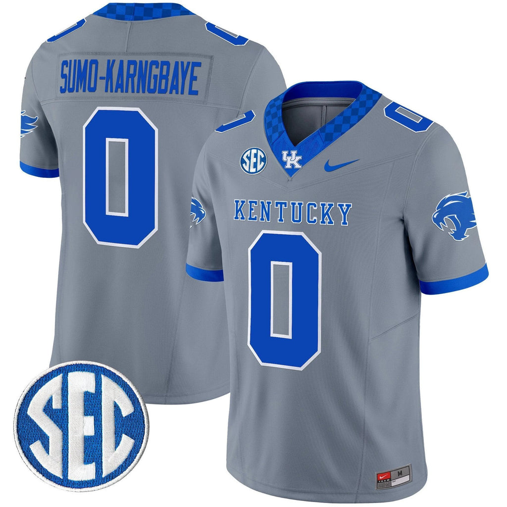 Sumo-Karngbaye Jersey #0 Kentucky Wildcats 2025 Limited Stitched Gray by My Store