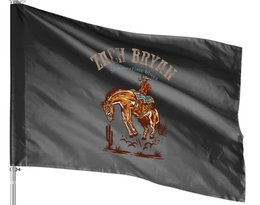 zach bryan flag -3x5 FT Banner-100% polyester-2 Metal Grommets by flagsshop